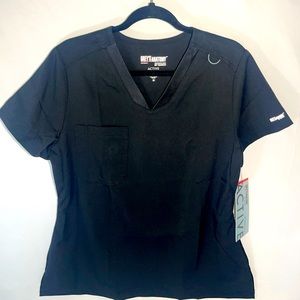 NEW Grey’s Anatomy by Barco Active +Spandex Women’s Size M Black Scrub Top NWT